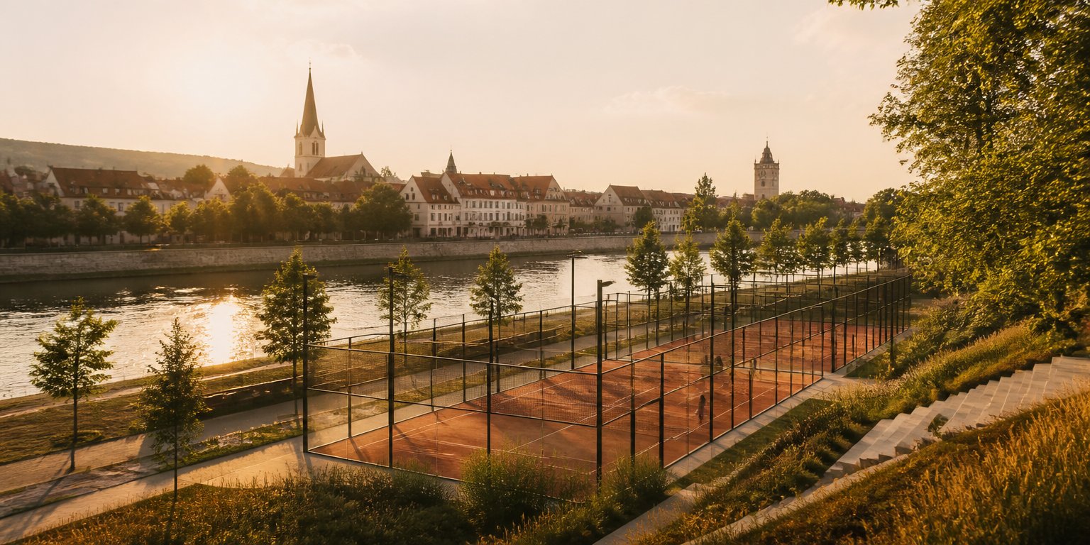 Visualisierung: Padelplätze an der Weserpromenade in Minden