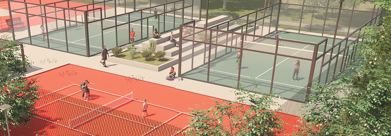 Visualisierung der geplanten Padelplätze